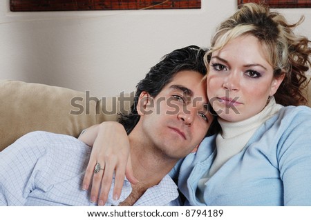 sleepy man and woman in love enjoying their time together
