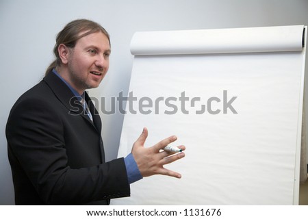 Lecturer and whiteboard