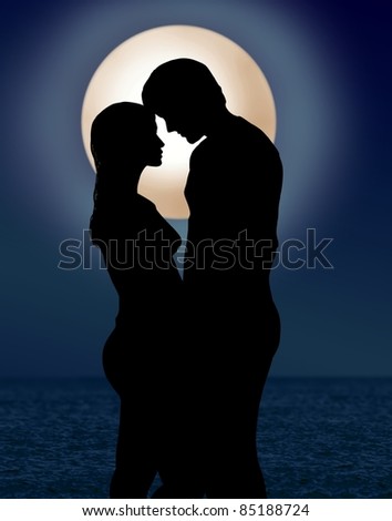 couple under moonlight romance