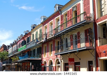 Decatur Street, New Orleans - stock photo