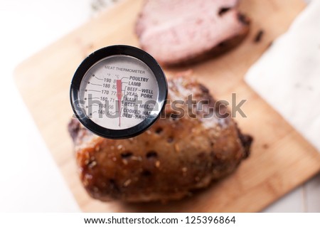 Thermometer for meat view from above
