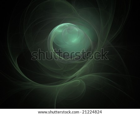 abstract structure with light on the end of tunnel in green tones