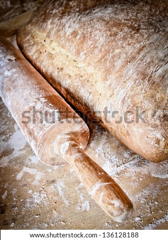 homemade raw organic bread with low fat and carb, sugar free food for vegetarian or vegan people