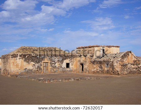 Ruin village on the island of Fuerteventura, Canary Island, Spain