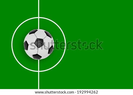 Fragment of a football field and a plasticine ball. Texture, background