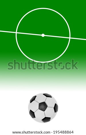 Layout of a football field and ball. Texture, background