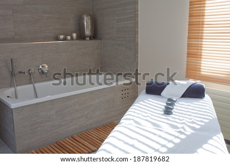 Modern  room for massage and contemplation.