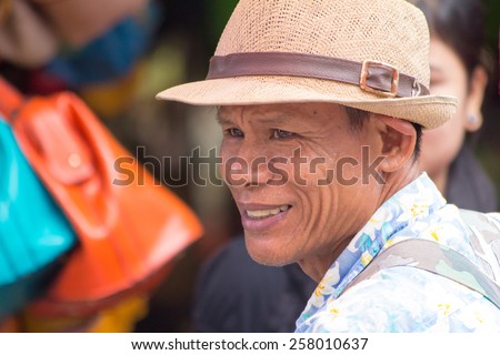 bangkok, Thailand-Sep 17th 2012: Portrait of a street vendor. Street vendors can be found all over the city.