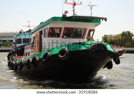 A Tug Boat on the Chao Phraya River, Bangkok