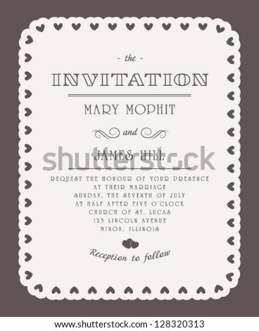 Wedding invitations and announcements Vintage elegant invitation Wedding invitations and announcements Vintage elegant invitation