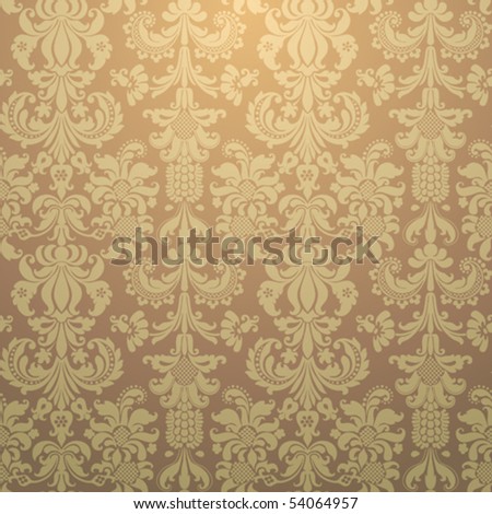 Gold Wallpaper on Ornate Damask Seamless Gold Wallpaper Stock Vector 54064957