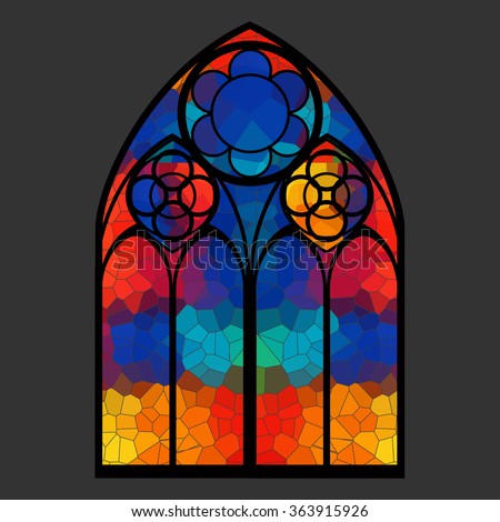 Vitrage window vector illustration / Stained glass gothic window