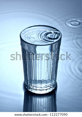 glass of pure water with water drop on background