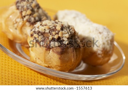 some pastry filled with custard over yellow