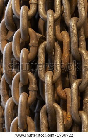texture of rusty steel chain