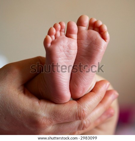 bare feet of newborn baby, sloppy sentimentality