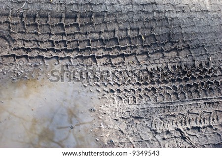 texture series: groud tire track footprint on dirt