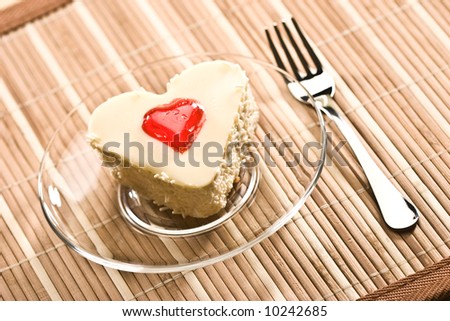 stock photo : sweet: fancy cake with love simbol - heart