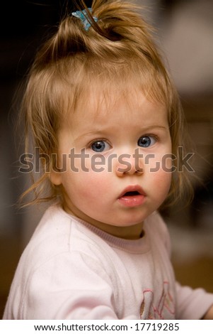 people series: little girl look in wide-eyed astonishment