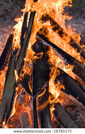 leisure series: fire and ashes in the campfire