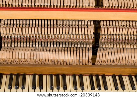 music series: piano\'s string on the board and