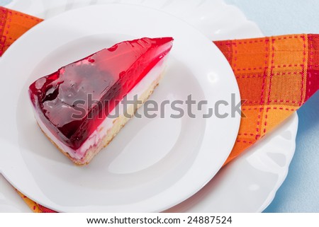 food series: fancy cake with red raspberry jelly