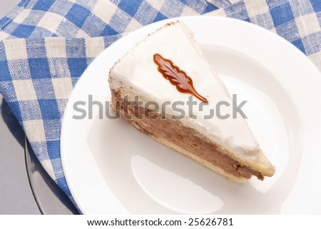 food serie: sweet fancy cake with cream and jam