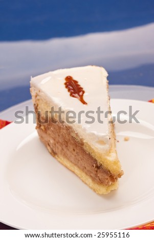 food serie: sweet fancy cake with cream and jam