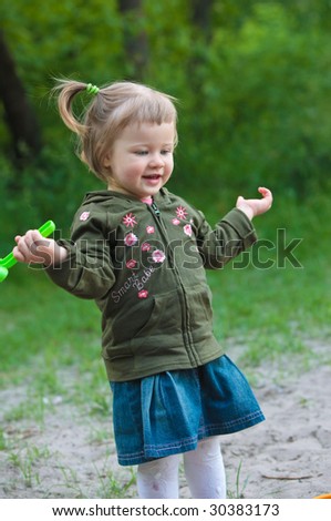 Child series: little girl play and smile