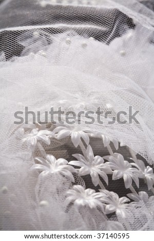 stock photo macro picture of lace on the wedding dress