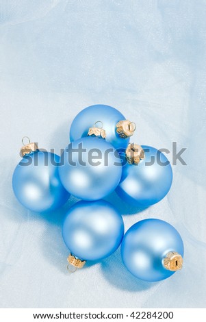 Holiday series: christmas blue ball on cloth