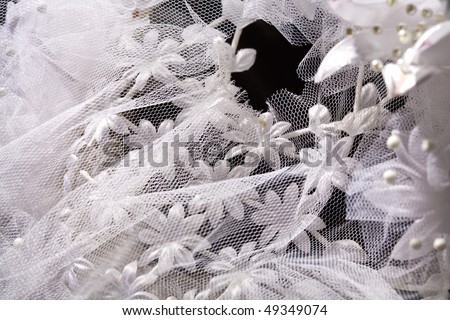 stock photo macro picture of lace on the wedding dress