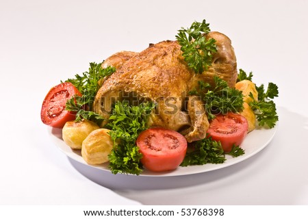 food series: grilled chicken with tomatoes and potatoes