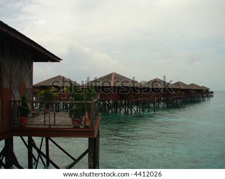 asian sea resort in row