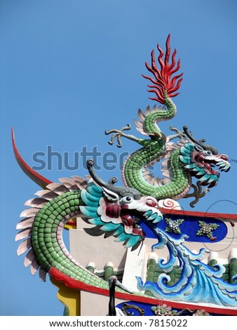 Dragon in Pair of rich oriental culture
