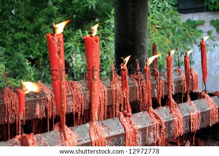 Burning Candles at Chinese temple outdoor