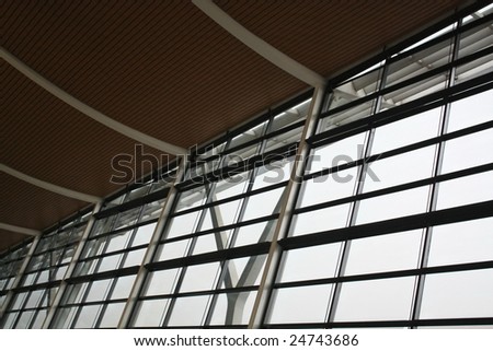 Window Frame of modern hall, Shanghai Airport