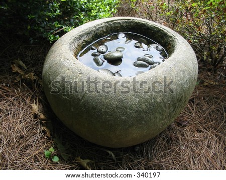 Small fountain with rocks