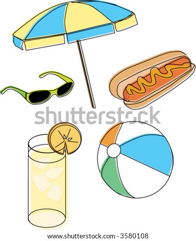 Summer Clip Art. Summer beach clip art