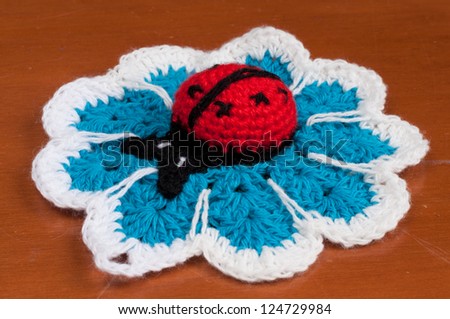Knitted cloths ladybug