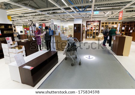 MOSCOW - FEBRUARY 07:Interior furniture store \