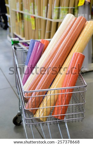 Colorful wallpaper in your shopping cart at the store