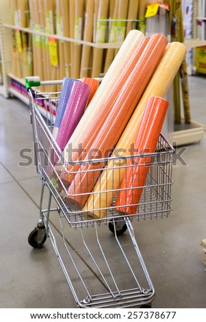 Colorful wallpaper in your shopping cart at the store