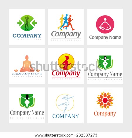 Set of 9 vector elements for logo design Set of 9 vector elements for logo design