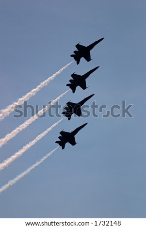 Blue Angels Climb In Silhouette