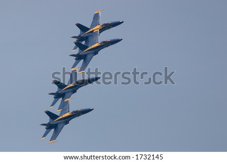 Blue Angels Banking Turn, With Copy at Right