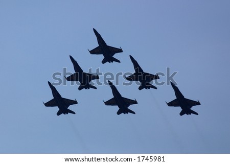 Blue Angels Delta Formation, Silhouette