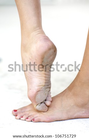 Barefoot dancer dirty feet