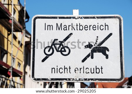 Sign in Regensburg Mark zone,\