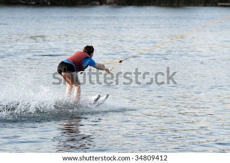 Woman doing water-ski